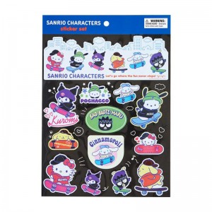 Sanrio 13-pc (Sk8r Squad Series) Sanrio Characters Sticker Sheet USA | KFBCI-0526