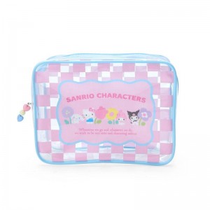 Sanrio Clear Zipper (Pastel Check Series) Sanrio Characters Pouch USA | BRHKV-0569
