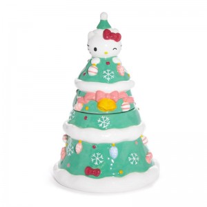 Sanrio Hello Kitty Ceramic Holiday Tree Sanrio Characters Cookie Jar USA | ZTUSD-2715