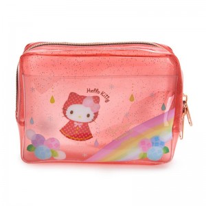 Sanrio Hello Kitty Glitter Zipper (Rainy Days Series) Sanrio Characters Pouch USA | JQDEV-7316