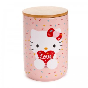 Sanrio Hello Kitty Holding Heart Ceramic Sanrio Characters Cookie Jar USA | OJHGU-0815