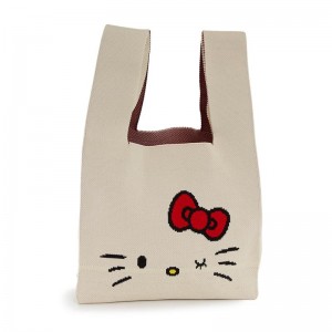Sanrio Hello Kitty Knit (White) Sanrio Characters Shopper Bag USA | HFDIQ-0564