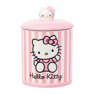 Sanrio Hello Kitty Pink Stripe Ceramic Storage Jar Sanrio Characters Storage Jar USA | IKCTO-9835