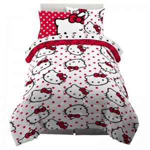 Sanrio Hello Kitty Polka Dot Party Bedding Set Sanrio Characters Bedding Set USA | HOBQX-6953