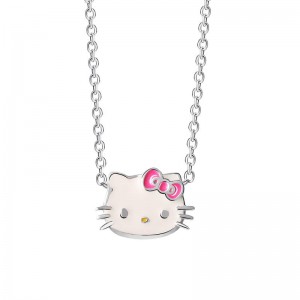 Sanrio Hello Kitty Sterling Silver Enamel Sanrio Characters Necklace USA | JDBCO-4360