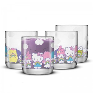 Sanrio Hello Kitty and Friends Rainbow Short Drinking (Set of 4) Sanrio Characters Glasses USA | MUVKG-3958