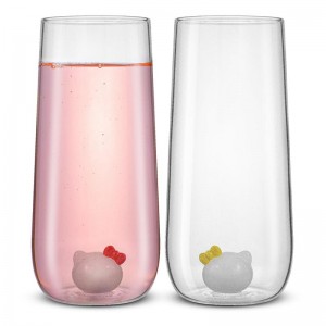 Sanrio Hello Kitty and Mimmy 3D Icon Tall Drinking (Set of 2) Sanrio Characters Glasses USA | LCBRT-1238
