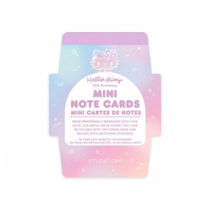 Sanrio Hello Kitty x Studio Oh! 50th Anniversary Mini Note Cards and Sticker Sanrio Characters Note Cards And Sticker USA | YJFHN-1654