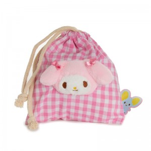 Sanrio My Melody Drawst(Gingham Cafe Series) Sanrio Characters Pouch USA | BKAPV-6107