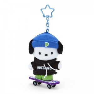 Sanrio Pochacco Plush Mascot (Sk8r Squad Series) Sanrio Characters Keychain USA | NMEYZ-1549