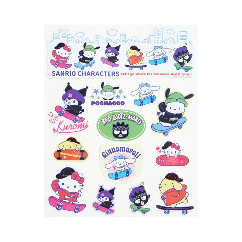 Sanrio 13-pc (Sk8r Squad Series) Sanrio Characters Sticker Sheet  USA |  KFBCI-0526