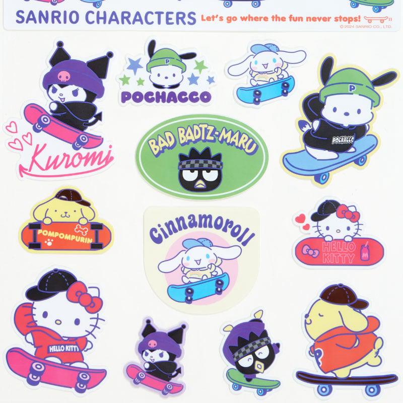 Sanrio 13-pc (Sk8r Squad Series) Sanrio Characters Sticker Sheet  USA |  KFBCI-0526