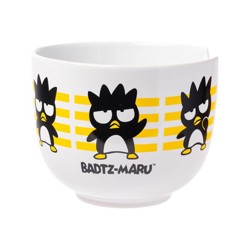 Sanrio Badtz-maru Ceramic Ramen Bowl and Chopstick Set (Stripes) Sanrio Characters Bowl  USA |  LIBGJ-0512