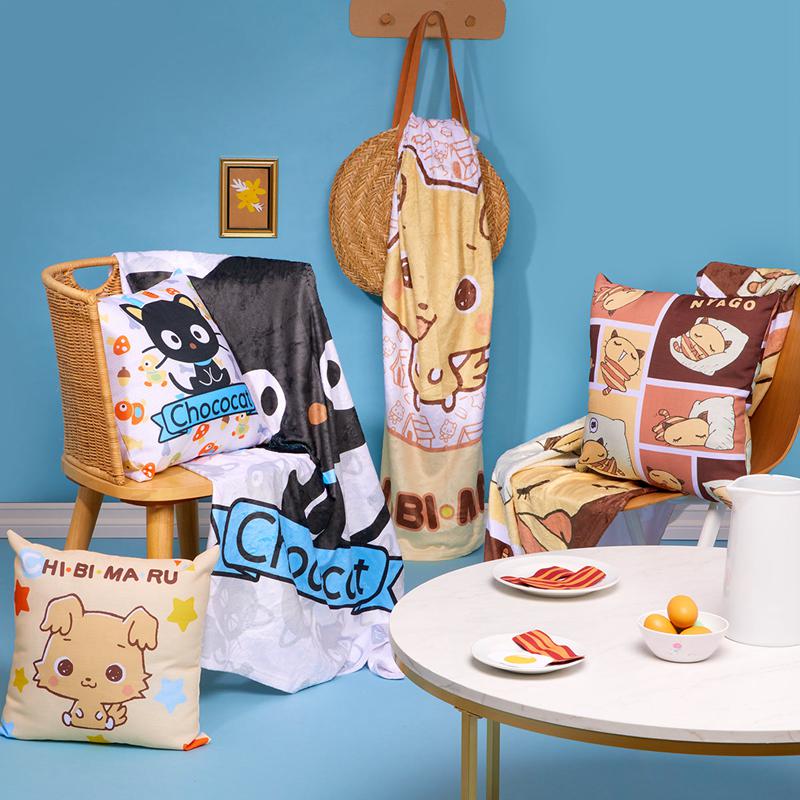Sanrio Chibimaru Cheerful Pup Throw Sanrio Characters Blanket  USA |  AESYD-3075