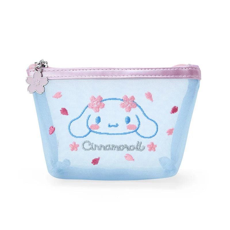 Sanrio Cinnamoroll Mesh Zipper (Pink Sakura Series) Bags Pouch  USA |  BJIWS-9540