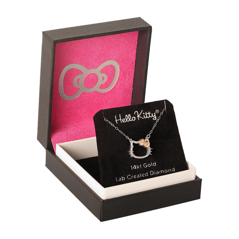 Sanrio Hello Kitty 14K White Gold Diamond Sanrio Characters Necklace  USA |  QSNXD-4982