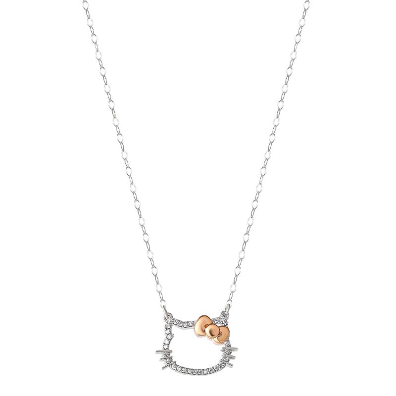 Sanrio Hello Kitty 14K White Gold Diamond Sanrio Characters Necklace  USA |  QSNXD-4982
