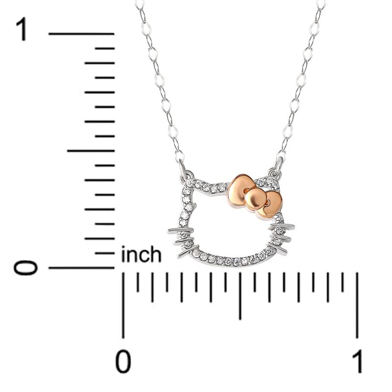 Sanrio Hello Kitty 14K White Gold Diamond Sanrio Characters Necklace  USA |  QSNXD-4982