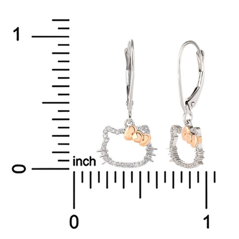 Sanrio Hello Kitty 14K White Gold Diamond Drop Sanrio Characters Earrings  USA |  WGSRE-5846