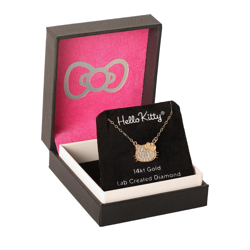 Sanrio Hello Kitty 14K Yellow Gold Pavé Diamond Accessories Necklace  USA |  IVRWX-8679