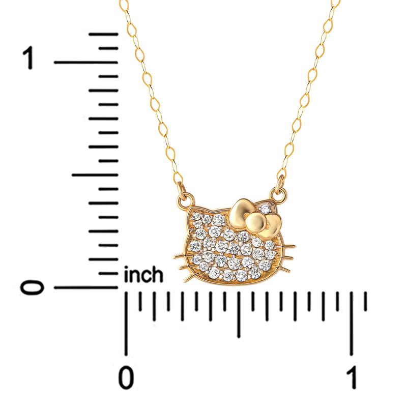 Sanrio Hello Kitty 14K Yellow Gold Pavé Diamond Accessories Necklace  USA |  IVRWX-8679