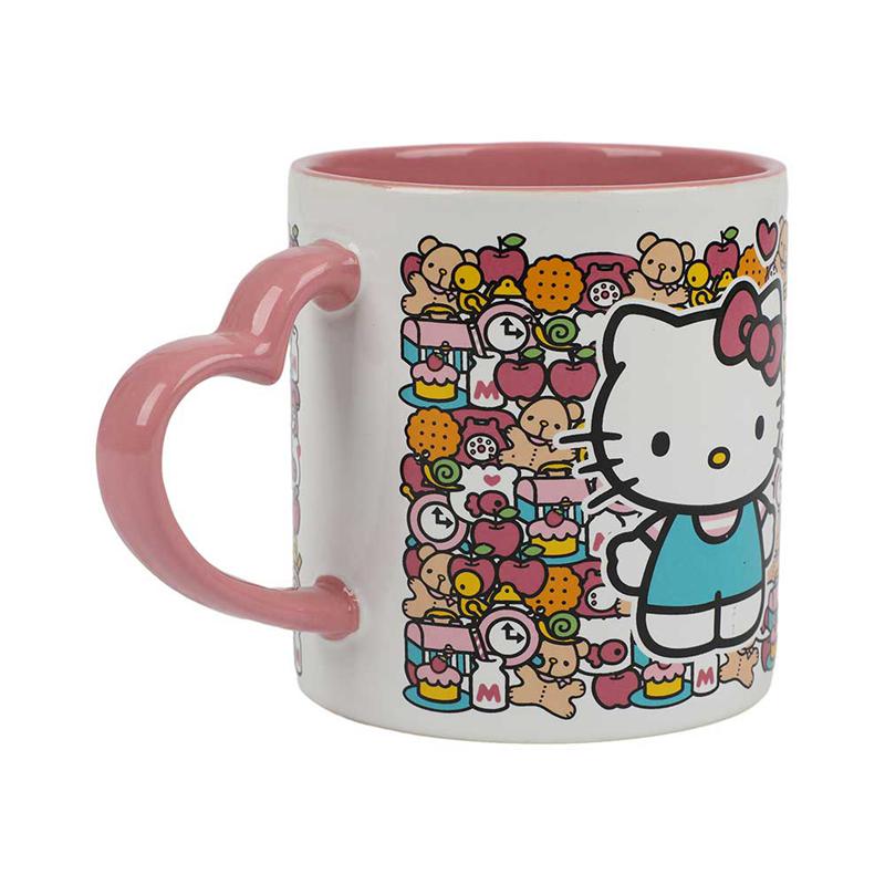 Sanrio Hello Kitty 16oz Heart Handle Ceramic Sanrio Characters Mug  USA |  REZPI-2608