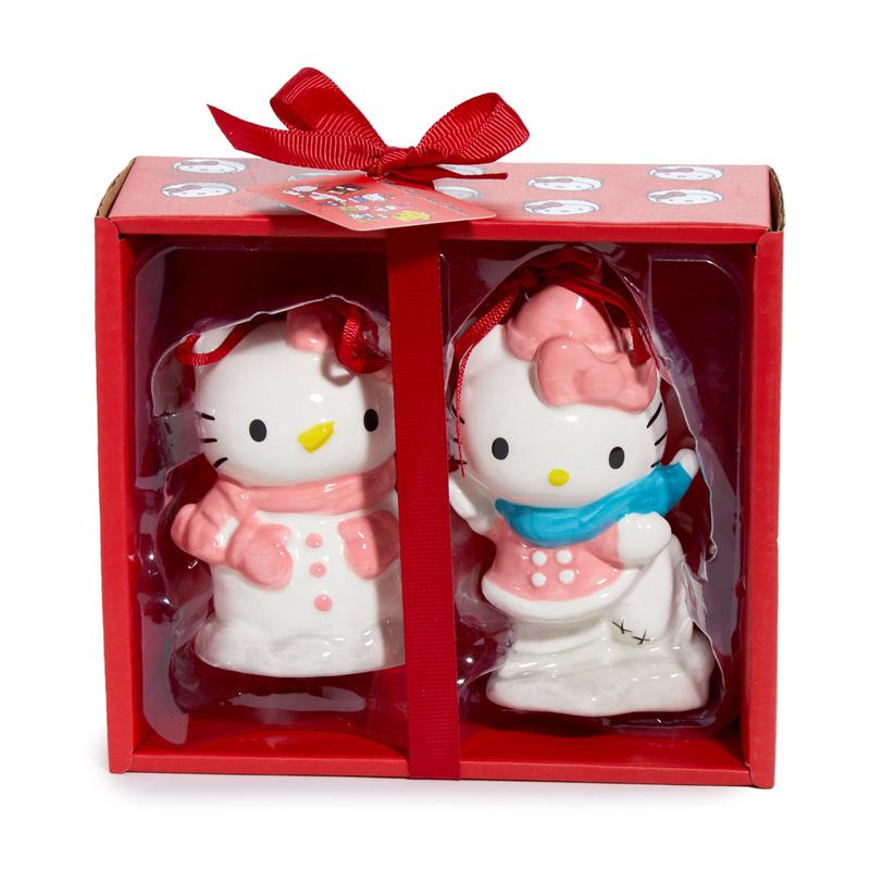 Sanrio Hello Kitty 2-pc Holiday Ceramic Set (Winter Play) Sanrio Characters Ornament  USA |  LQXOU-6891