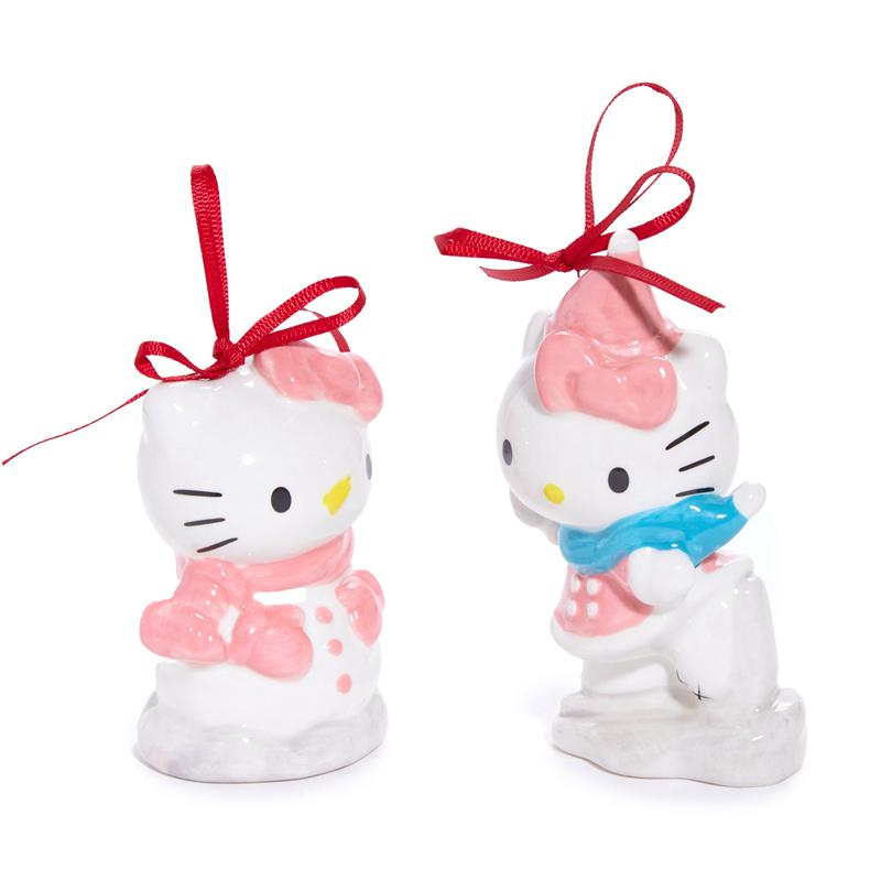 Sanrio Hello Kitty 2-pc Holiday Ceramic Set (Winter Play) Sanrio Characters Ornament  USA |  LQXOU-6891