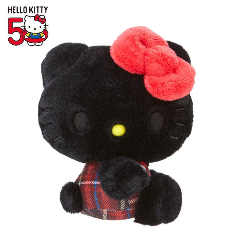Sanrio Hello Kitty 50th Anniv. Plush Mascot (Black Tartan) Sanrio Characters Plushies  USA |  CZRDW-2863