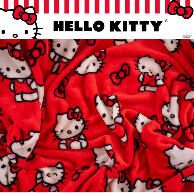 Sanrio Hello Kitty Always Red Cozy Throw Sanrio Characters Blanket  USA |  OHDEG-8674
