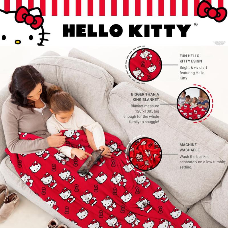 Sanrio Hello Kitty Always Red Cozy Throw Sanrio Characters Blanket  USA |  OHDEG-8674