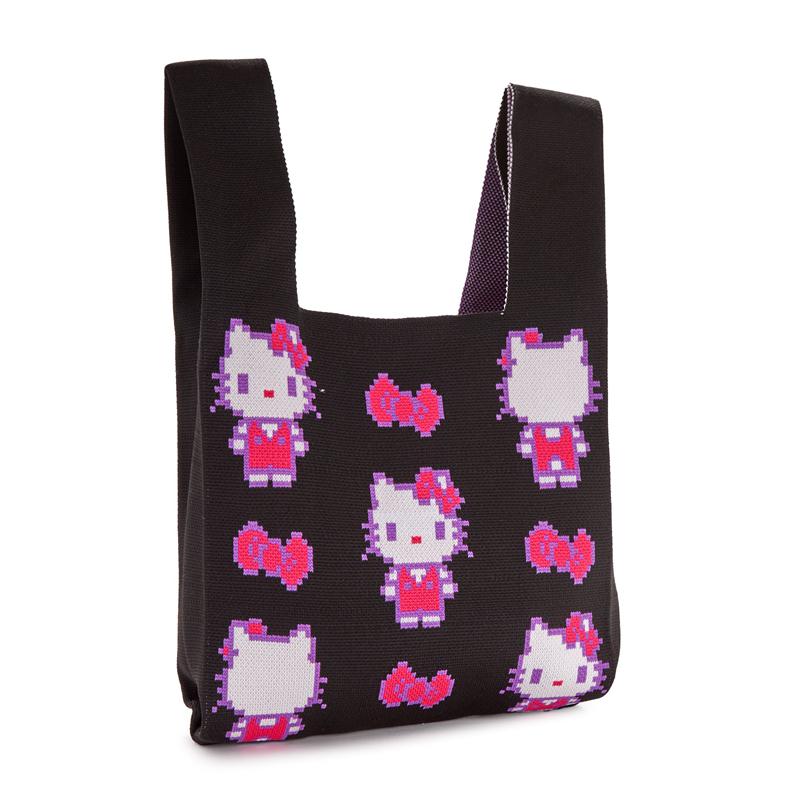 Sanrio Hello Kitty Black Knit (Retro Pixel Series) Bags Shopper Bag  USA |  WAEQG-4510