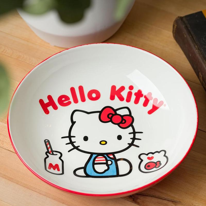 Sanrio Hello Kitty Ceramic Dinner Bowl (Classic Milk Bottle) Sanrio Characters Bowl  USA |  YSMRD-7804
