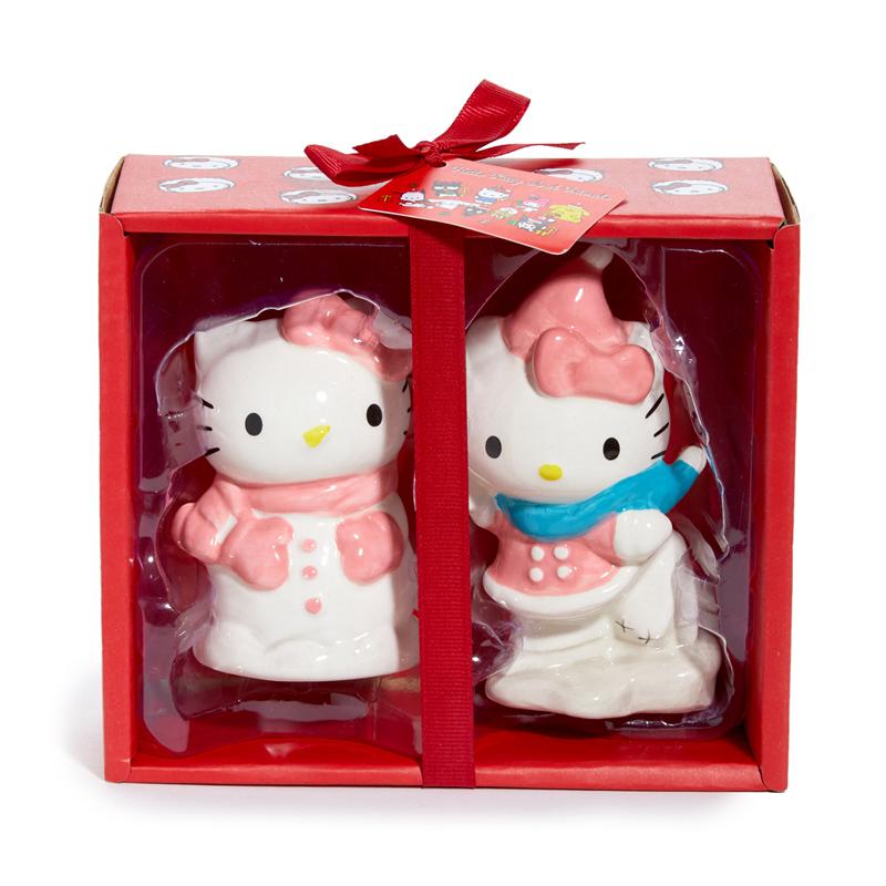 Sanrio Hello Kitty Ceramic Holiday Salt & Pepper Set (Snow Play) Sanrio Characters Salt & Pepper Set  USA |  TUZYN-0469