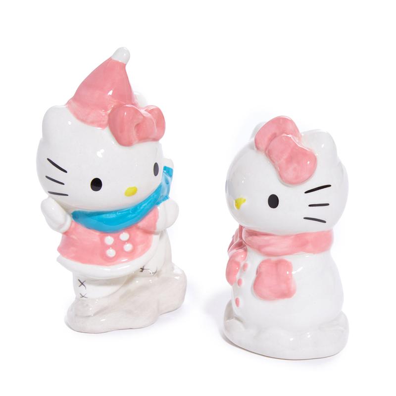 Sanrio Hello Kitty Ceramic Holiday Salt & Pepper Set (Snow Play) Sanrio Characters Salt & Pepper Set  USA |  TUZYN-0469