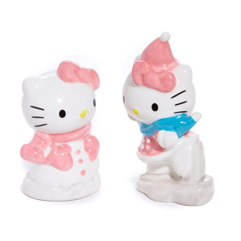 Sanrio Hello Kitty Ceramic Holiday Salt & Pepper Set (Snow Play) Sanrio Characters Salt & Pepper Set  USA |  TUZYN-0469