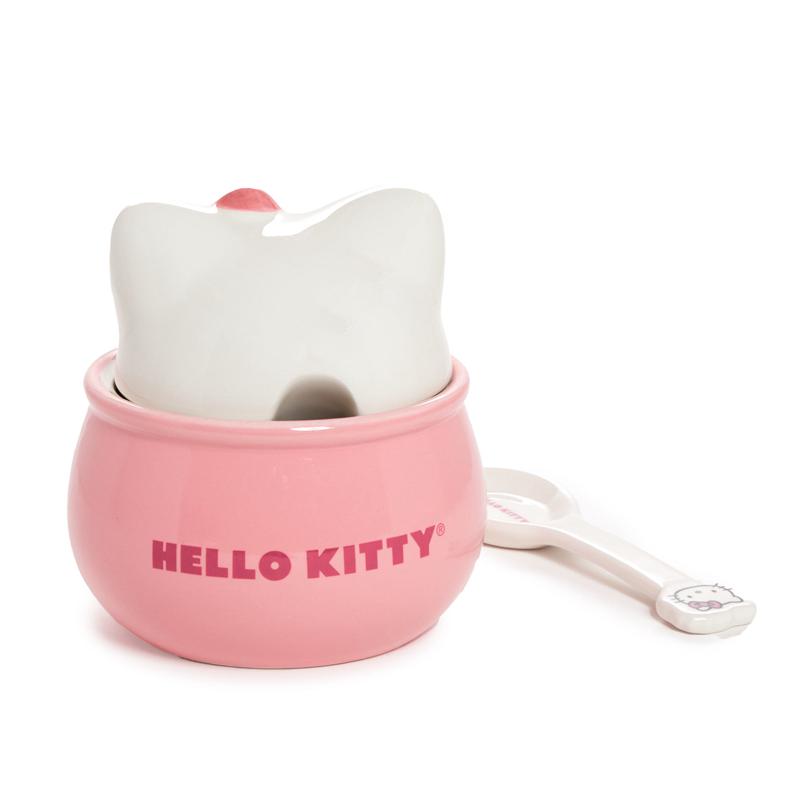 Sanrio Hello Kitty Ceramic Sculpted Bowl and Spoon Set Sanrio Characters Bowl  USA |  WZAVL-5823