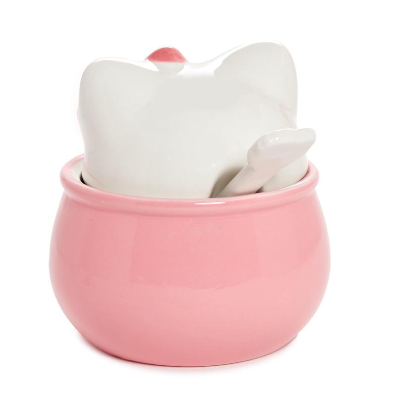 Sanrio Hello Kitty Ceramic Sculpted Bowl and Spoon Set Sanrio Characters Bowl  USA |  WZAVL-5823