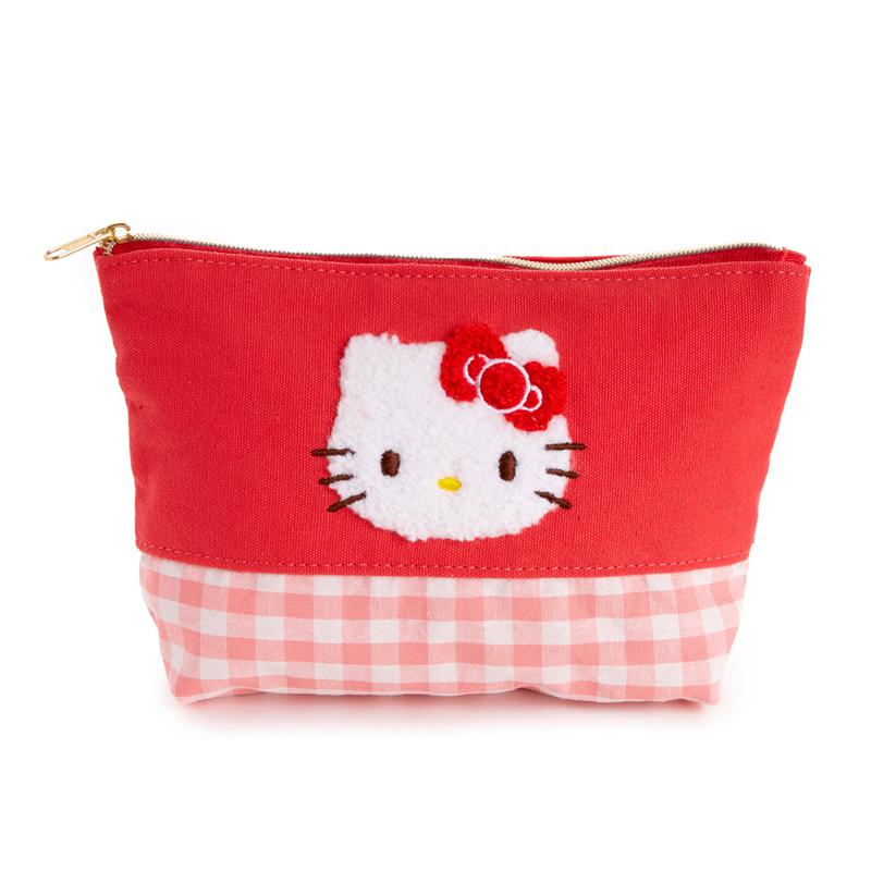 Sanrio Hello Kitty Chenille Gingham Zipper Sanrio Characters Pouch  USA |  FJTVD-8652