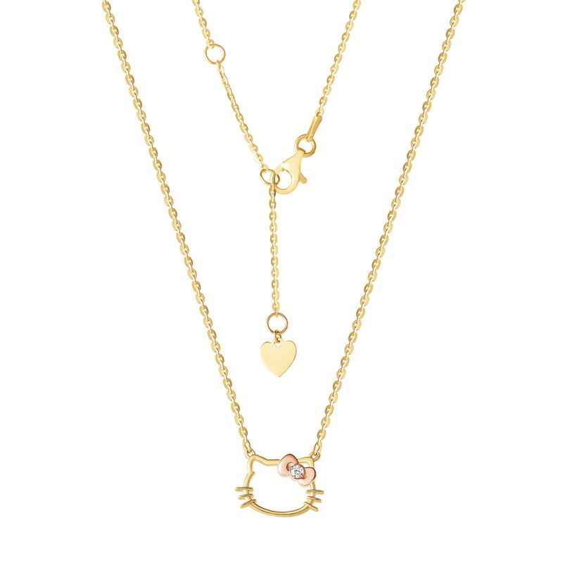 Sanrio Hello Kitty Gold Plated Silhouette Diamond Sanrio Characters Necklace  USA |  JXCTY-8601