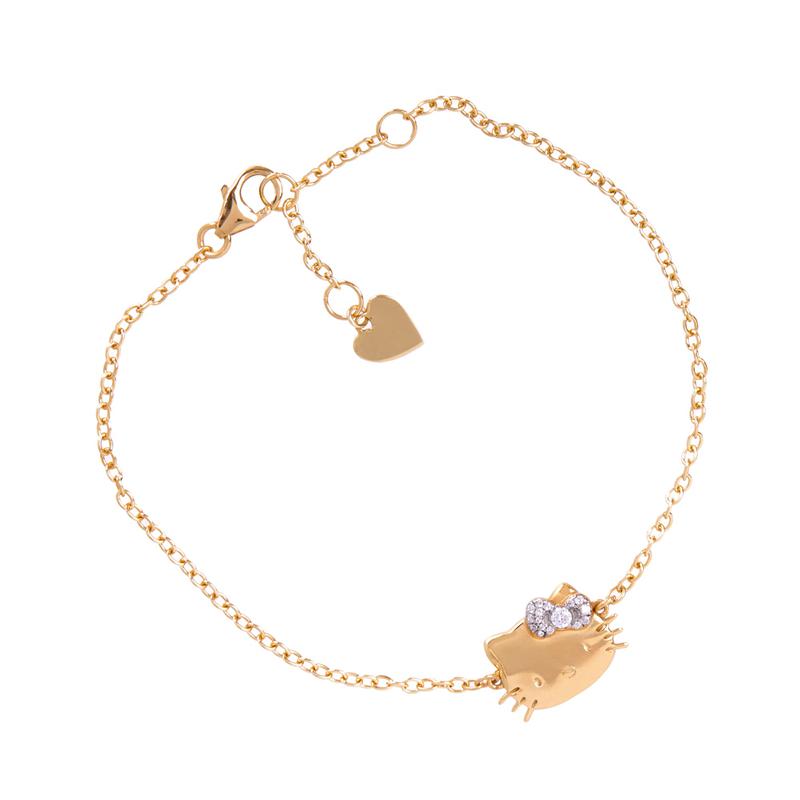 Sanrio Hello Kitty Gold Plated Sparkle Bow Accessories Bracelet  USA |  AKGQY-1495