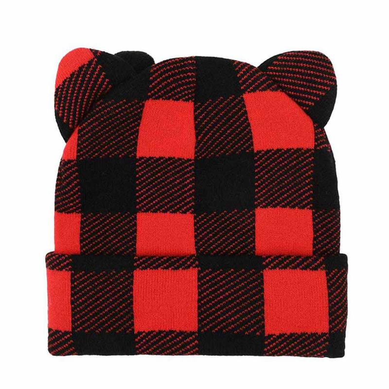 Sanrio Hello Kitty Knit Red Plaid Accessories Beanie  USA |  XGHWQ-3450
