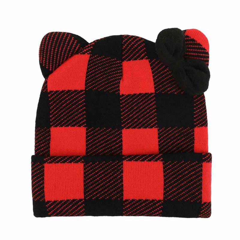Sanrio Hello Kitty Knit Red Plaid Accessories Beanie  USA |  XGHWQ-3450