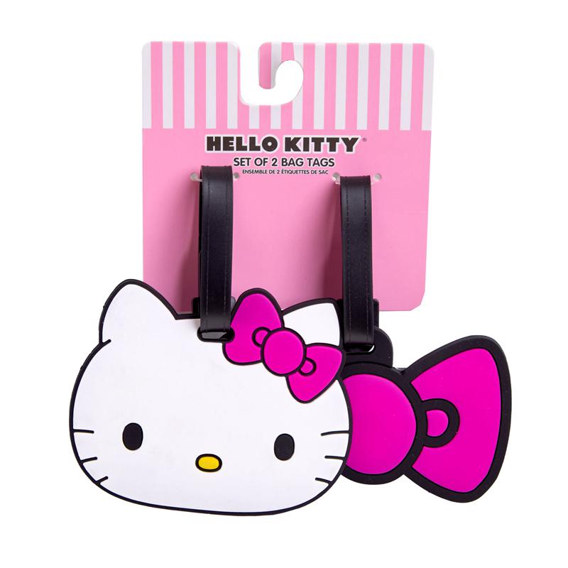 Sanrio Hello Kitty Pink Bow 2-pc Tag Set Sanrio Characters Luggage  USA |  DGTZI-7651