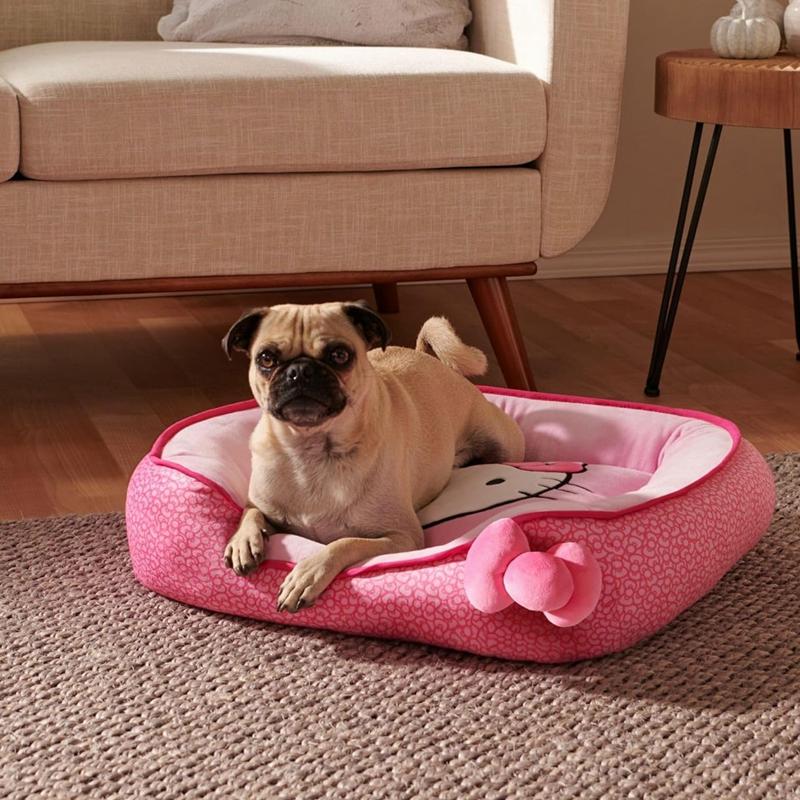 Sanrio Hello Kitty Pink Pet Bolster Bed (Small) Sanrio Characters Pet Bolster Bed  USA |  BTMHQ-7316
