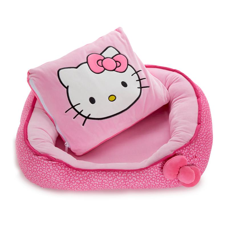 Sanrio Hello Kitty Pink Pet Bolster Bed (Small) Sanrio Characters Pet Bolster Bed  USA |  BTMHQ-7316