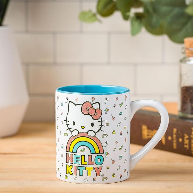 Sanrio Hello Kitty Rainbow Glitter Ceramic Sanrio Characters Mug  USA |  OBJGV-1259