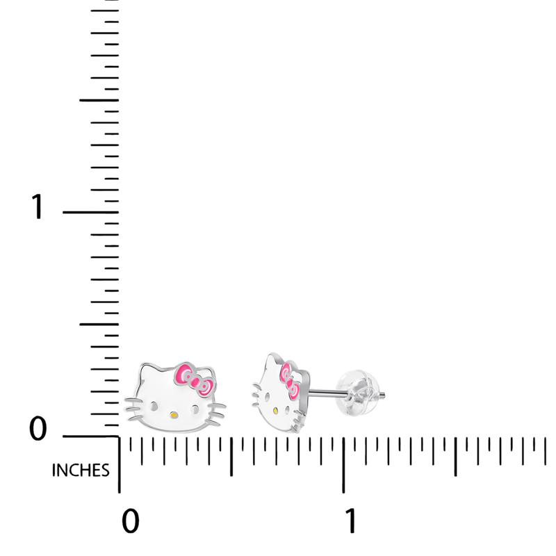 Sanrio Hello Kitty Sterling Silver Enamel Stud Accessories Earrings  USA |  CYEAD-0149