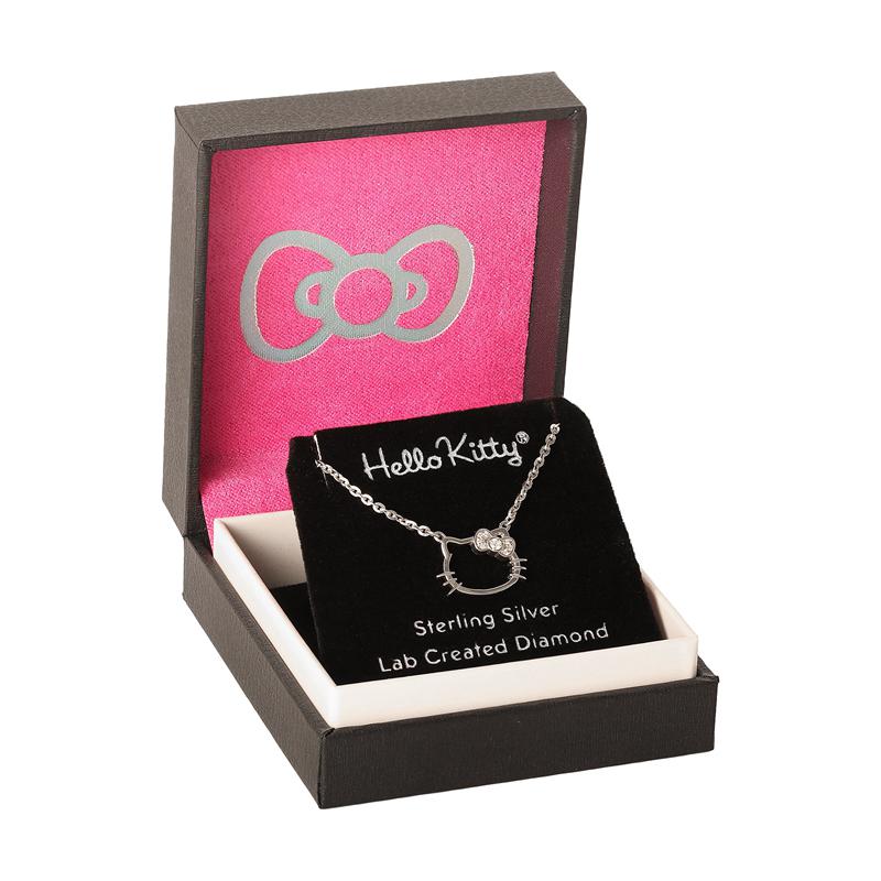 Sanrio Hello Kitty Sterling Silver Silhouette Diamond Sanrio Characters Necklace  USA |  PLTNU-2340