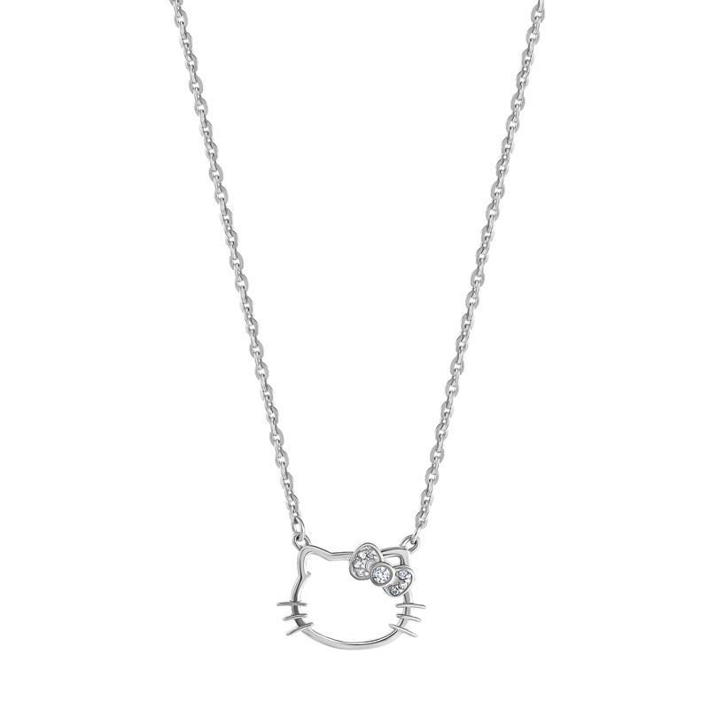 Sanrio Hello Kitty Sterling Silver Silhouette Diamond Sanrio Characters Necklace  USA |  PLTNU-2340